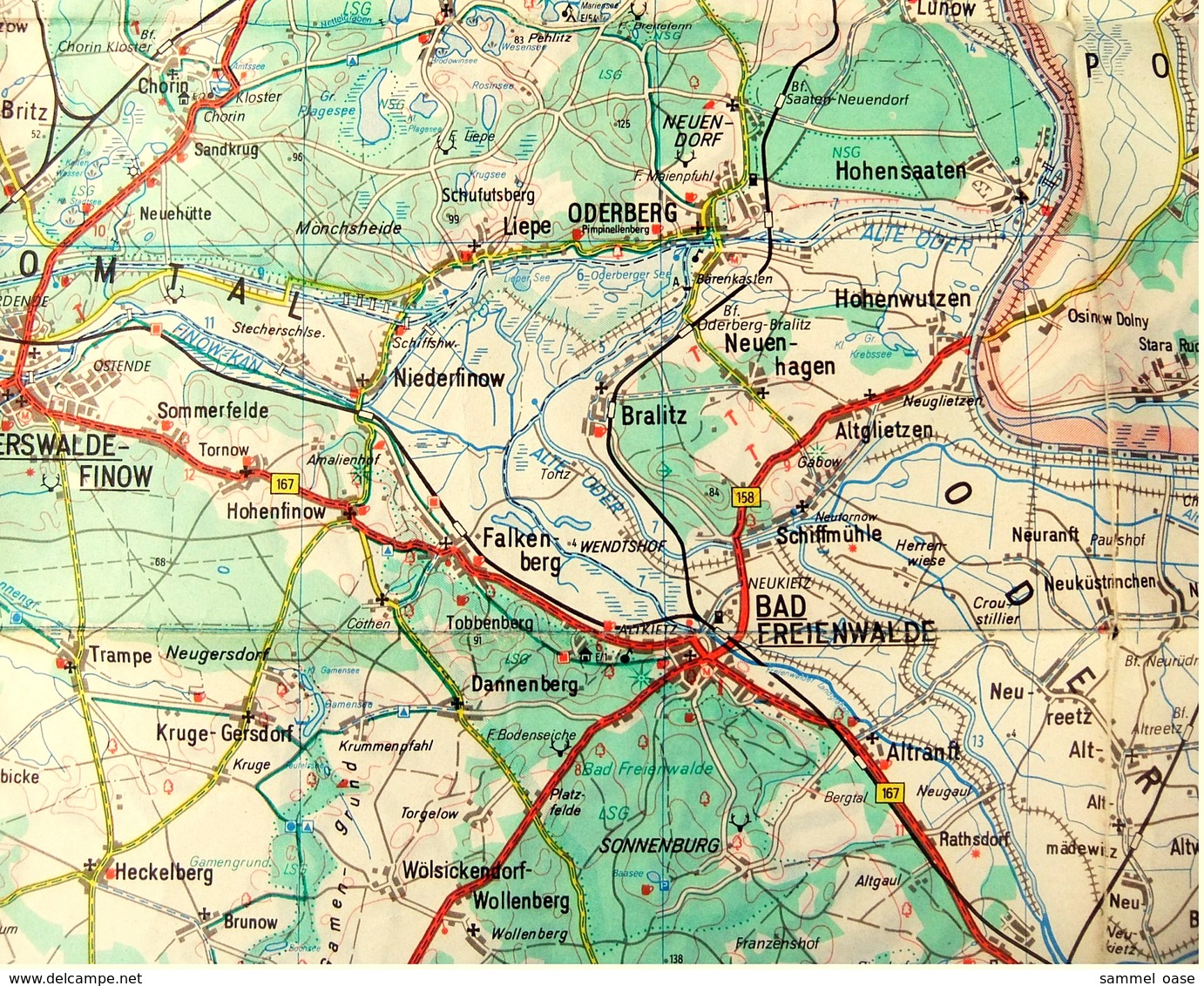 Touristenkarte / Strassenkarte  -  Berlin Nord  -  ca. 96 x 64 cm  -  1:100.000  -  1983