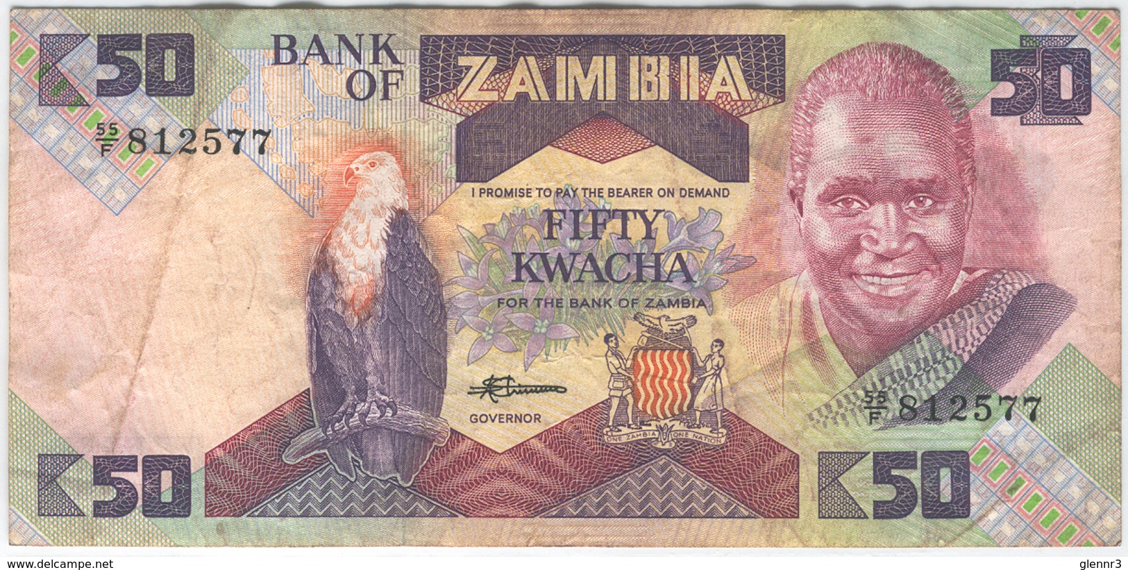 ZAMBIA 28a 1986-88 50 Kwacha Used Good-Very Good - Zambia