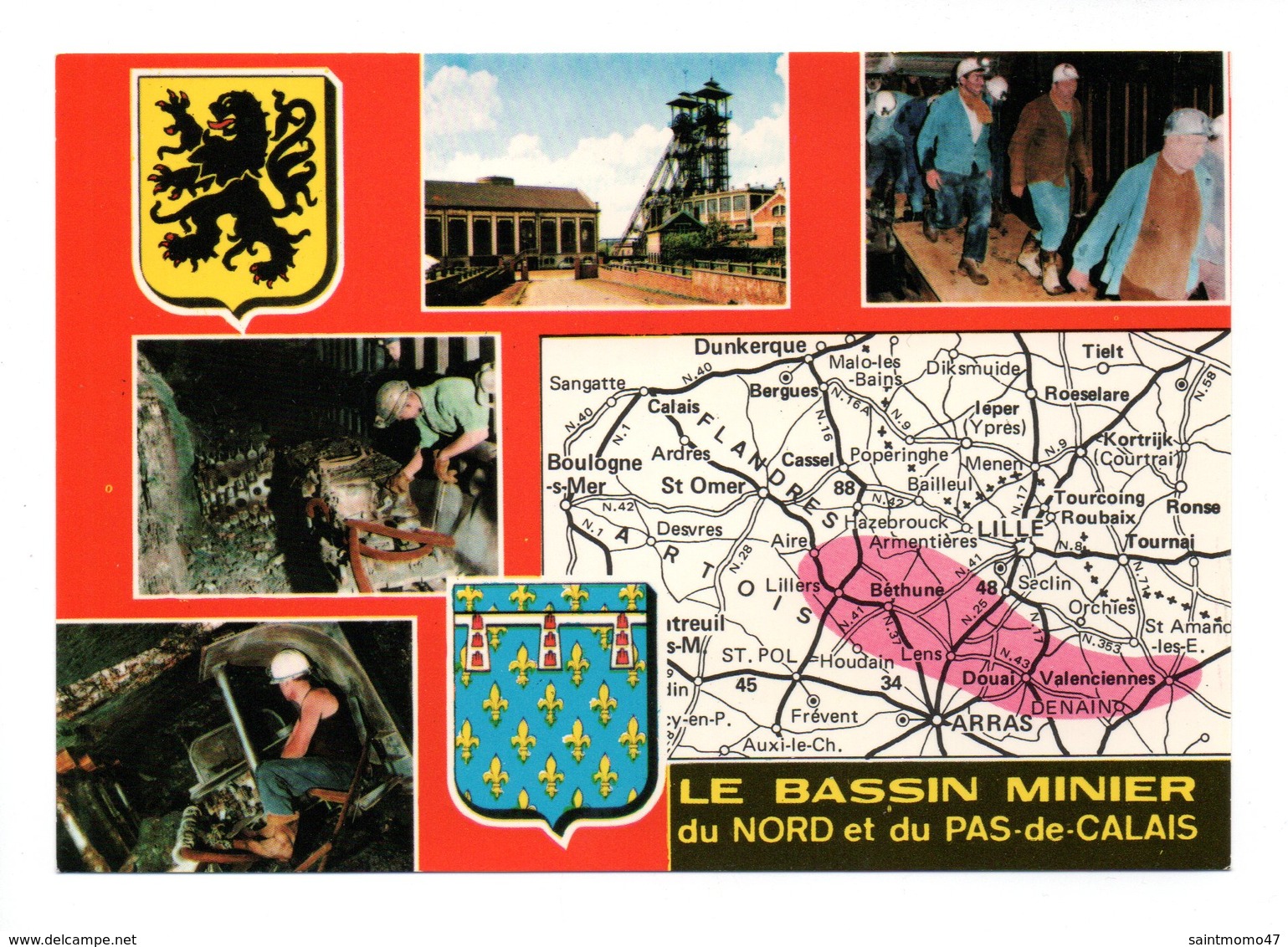 RÉGION - LE BASSIN MINIER DU NORD ET DU PAS-DE-CALAIS . LA MINE EN ACTIVITÉ . MULTI-VUES . BLASON - Réf. N°9751 - - Nord-Pas-de-Calais