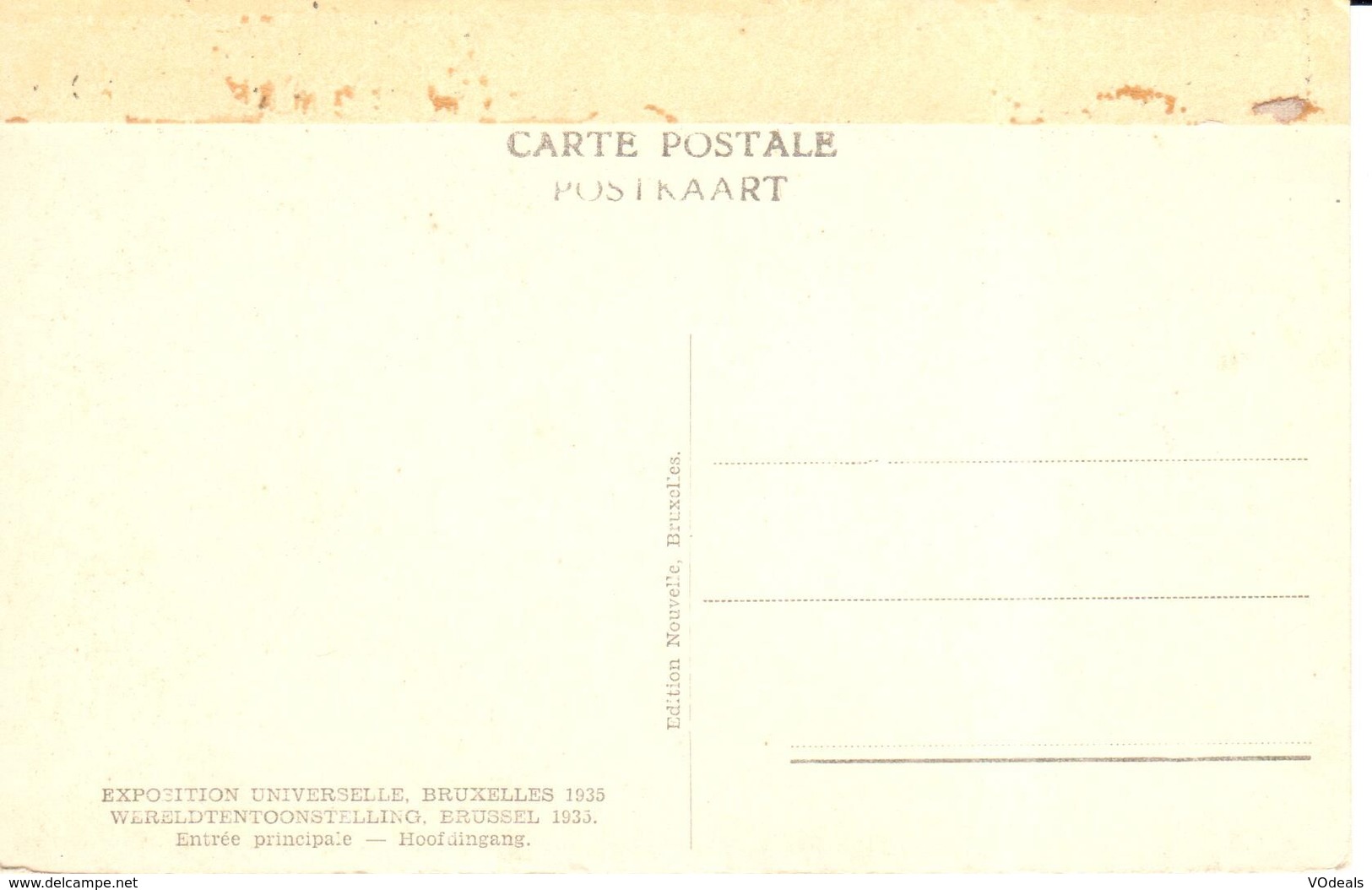 Bruxelles - CPA - Brussel - Exposition 1935  - Entrée Principale - Expositions Universelles