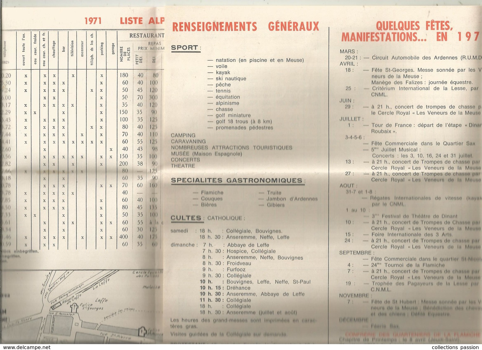 Dépliant Touristique , BELGIQUE ,1971 , DINANT SUR MEUSE , 18 Pages , 4 Scans , Frais Fr 1.65 E - Dépliants Touristiques