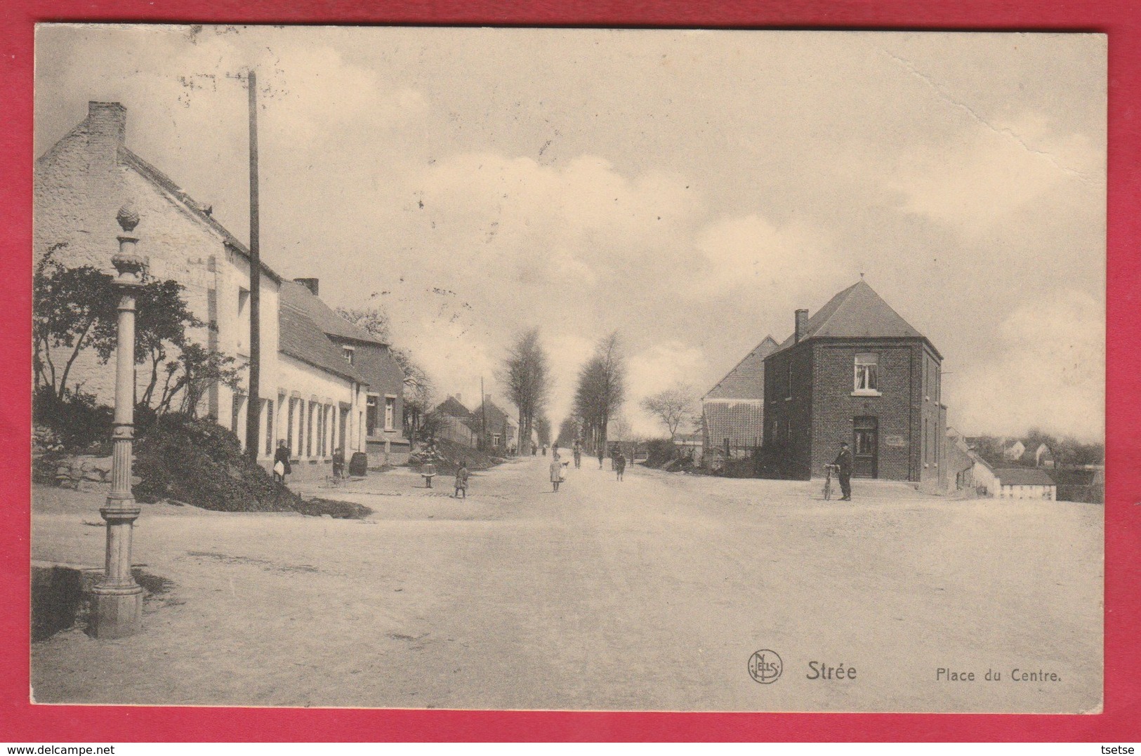 Strée - Place Du Centre - 1913 ( Voir Verso ) - Beaumont