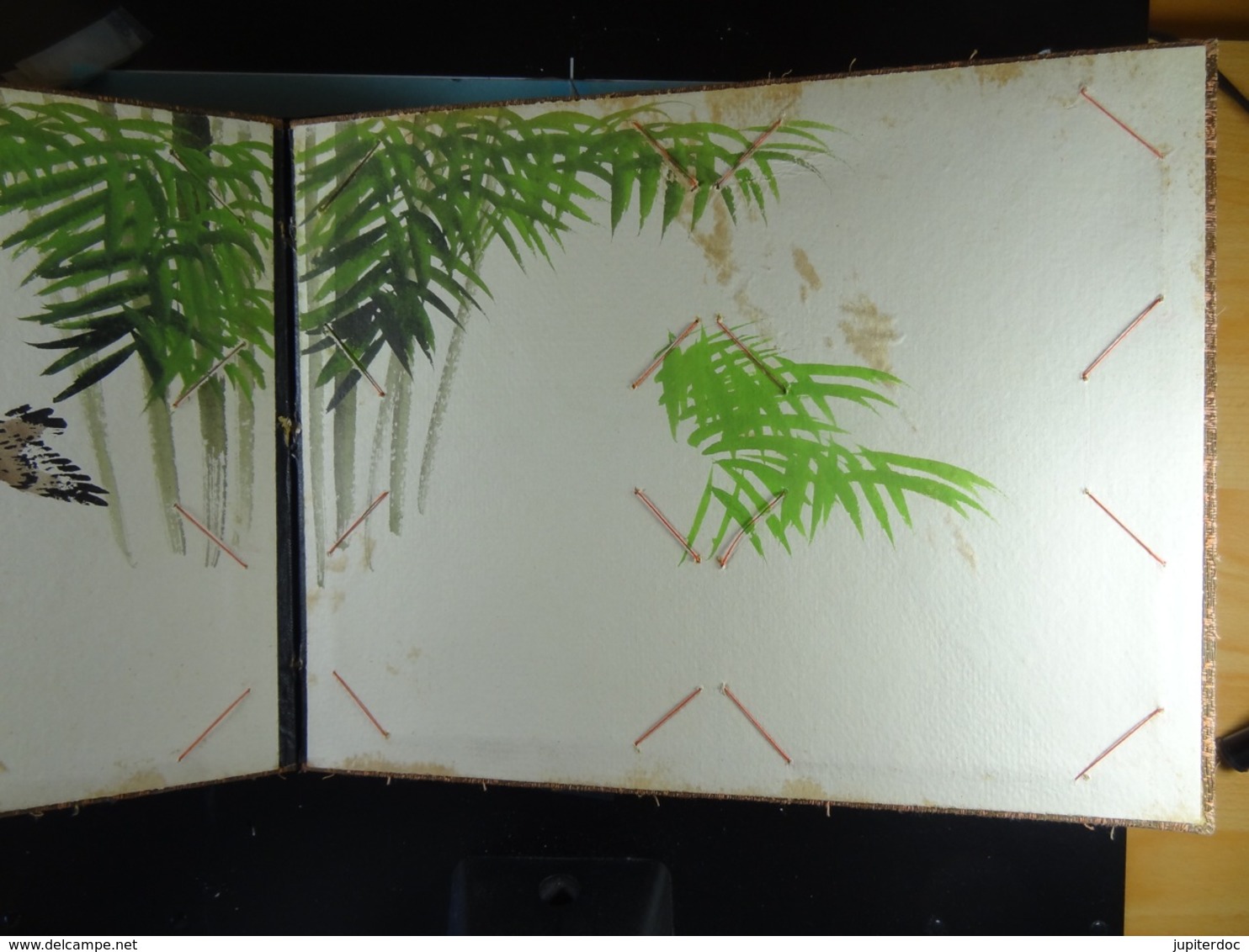 Album pour 72 CPA Style japonais Couverture laquée Pages en carton épais peintes à la main