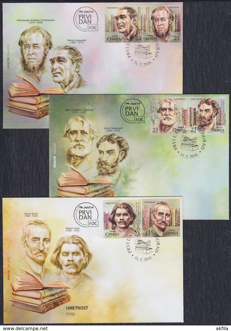 Serbia 2018 Art - Writers, Booklet, FDC - Serbie