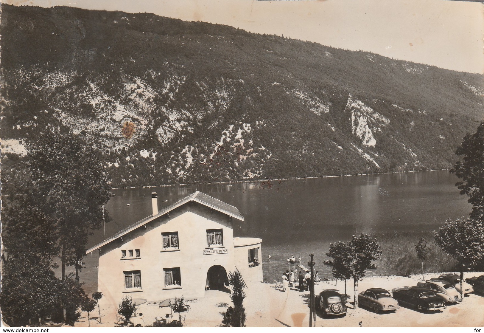 Savoie : NOVALAISE-PLAGE : Le Lac D'aiguebelette ( Cpsm.photo Vérit. ) Carte Recoupée Haut Droit - Altri & Non Classificati