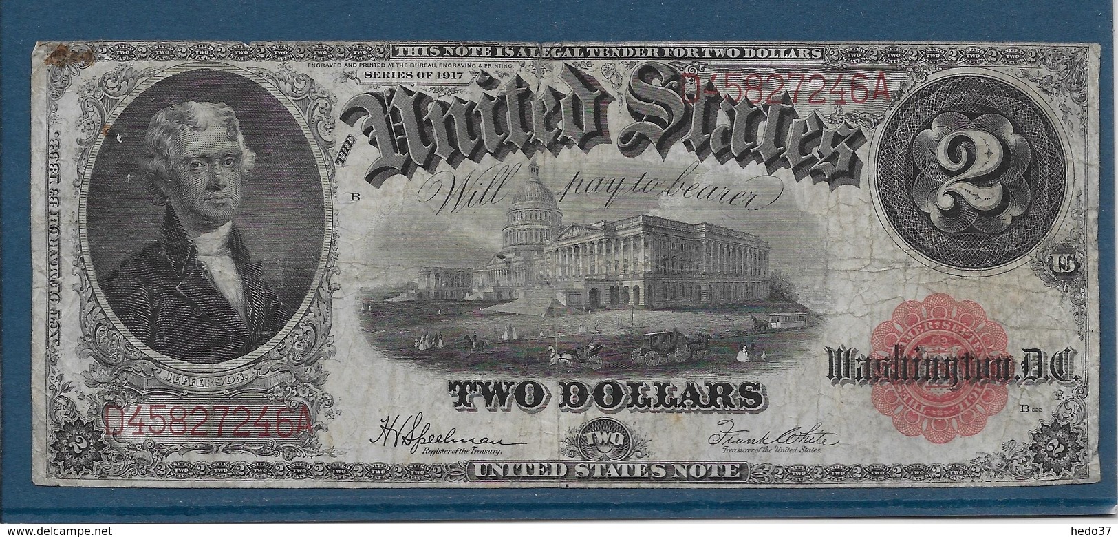 Etats Unis - 2 Dollars - 1917 - Pick N°188 - TB - Billets Des États-Unis (1862-1923)