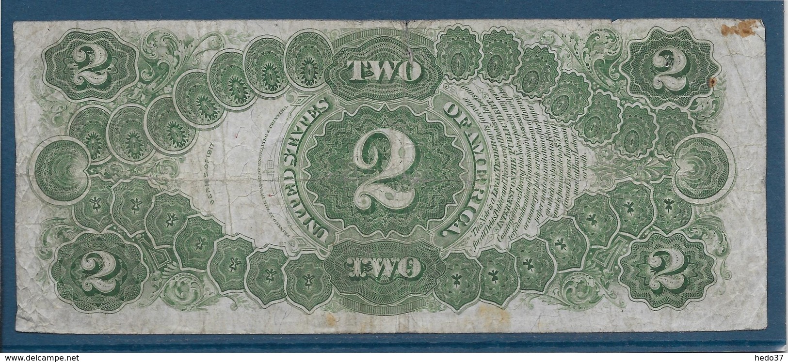 Etats Unis - 2 Dollars - 1917 - Pick N°188 - TB - Biljetten Van De Verenigde Staten (1862-1923)