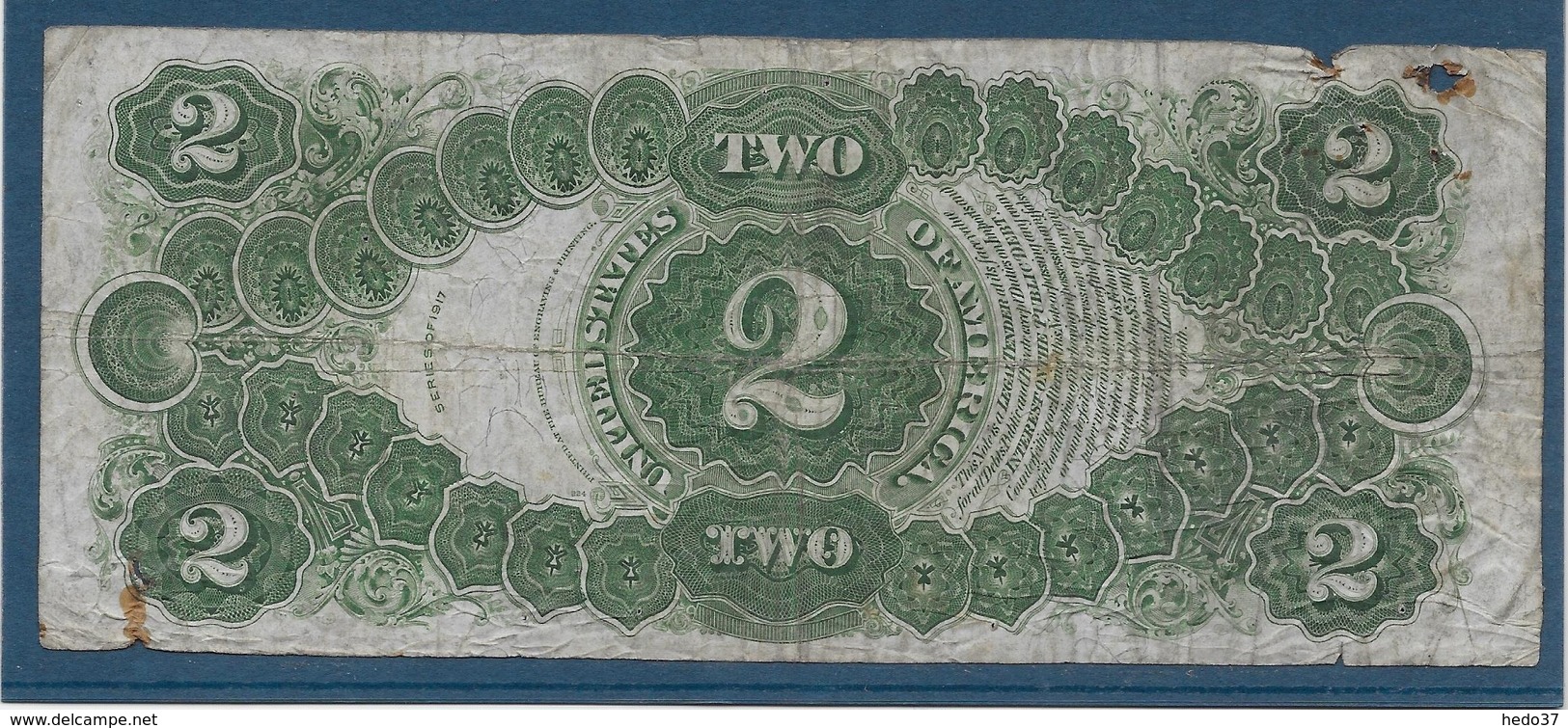 Etats Unis - 2 Dollars - 1917 - Pick N°188 - B/TB - Billetes De Estados Unidos (1862-1923)