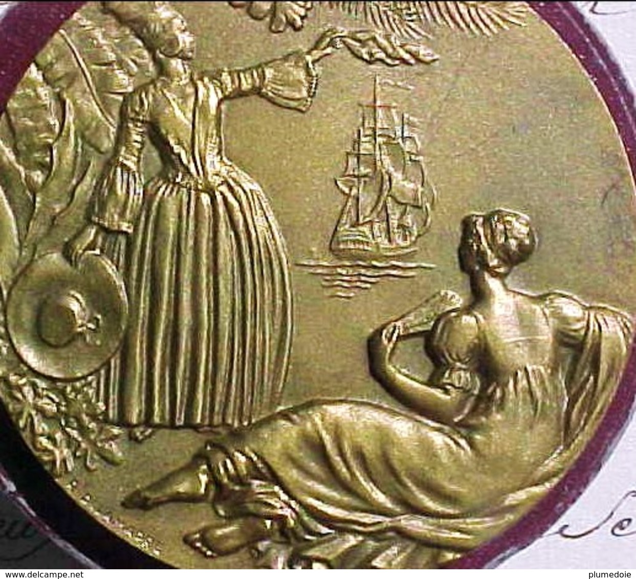 MEDAILLE Bronze ,COMPAGNIE GENERALE TRANSATLANTIQUE PAQUEBOT ANTILLES 1952 ,R. DELAMARRE SS Antilles Cruise Ship MEDAL - Professionnels / De Société