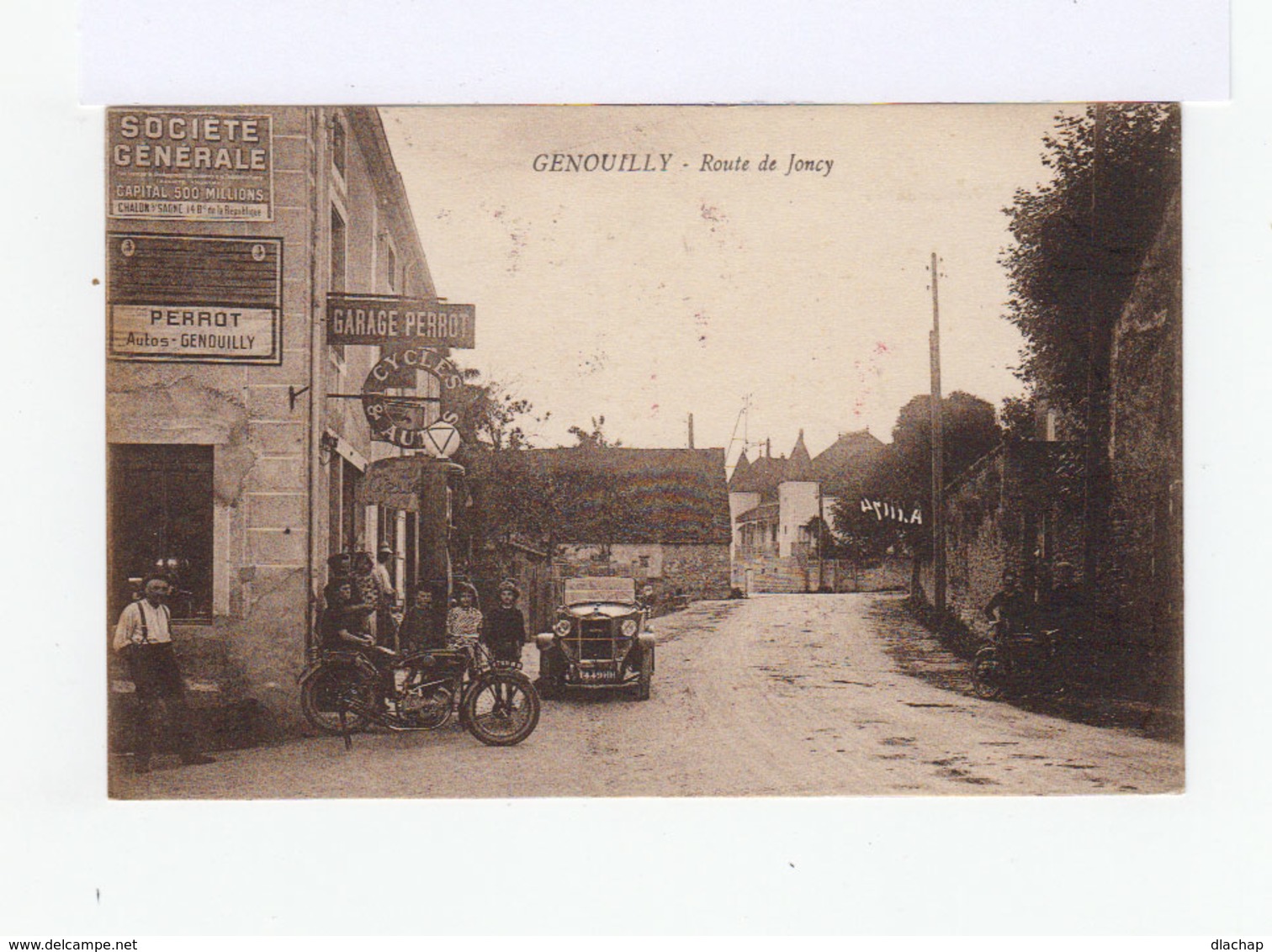 Genouilly. Route De Joncy. Garage Perrot. Automobile. Moto. Publicité Société Générale. (2904) - Autres & Non Classés