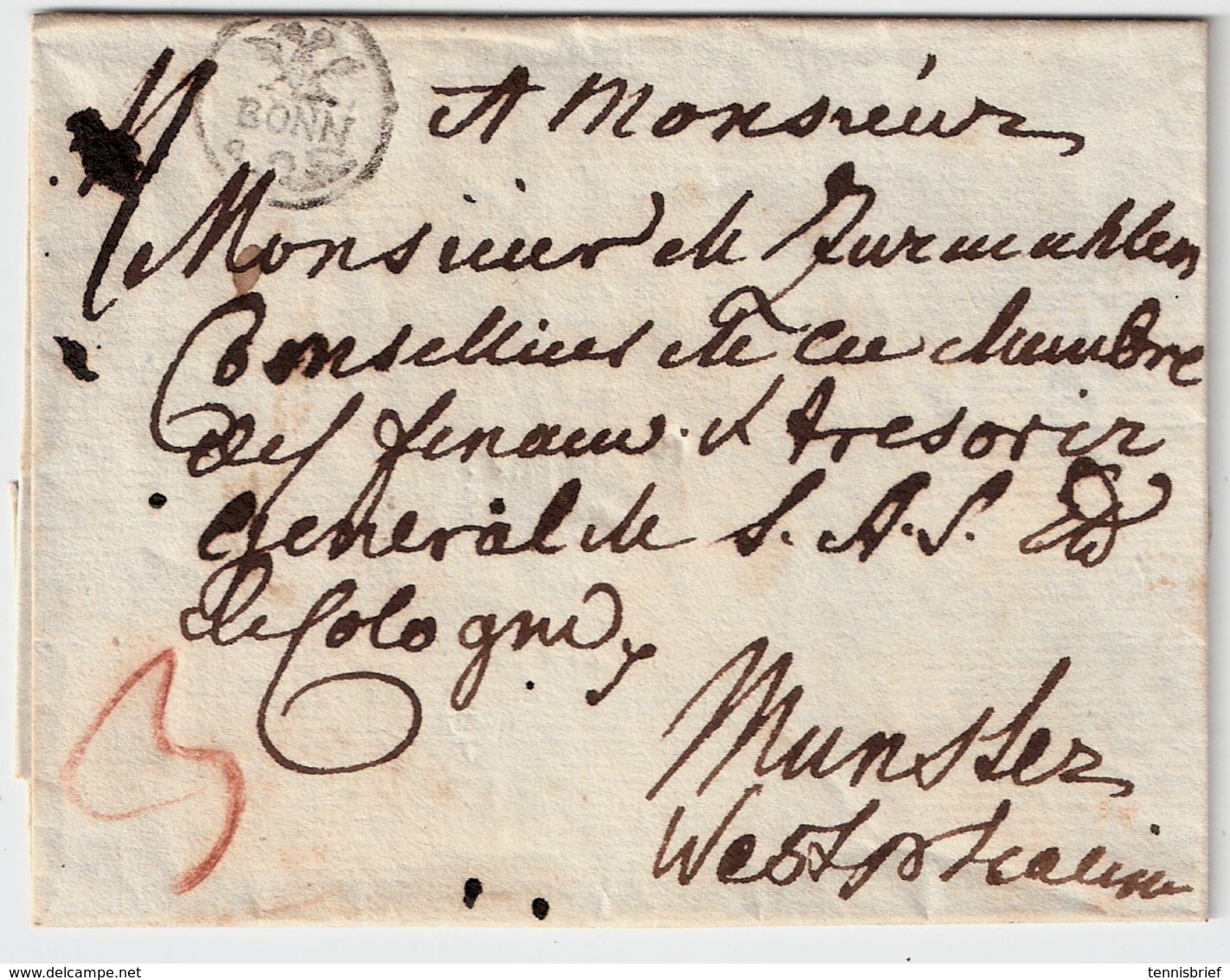 Preußen, Ca. 1780 , Posthorn-Stempel " BONN " , #a415 - Autres & Non Classés