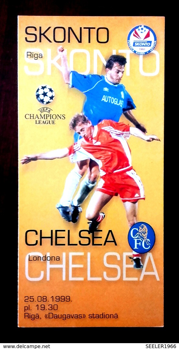 Football Programme -   F.K.  SCONTO  Riga  V  F.C.  CHELSEA  London , EURO-CUP, 1999. - Books