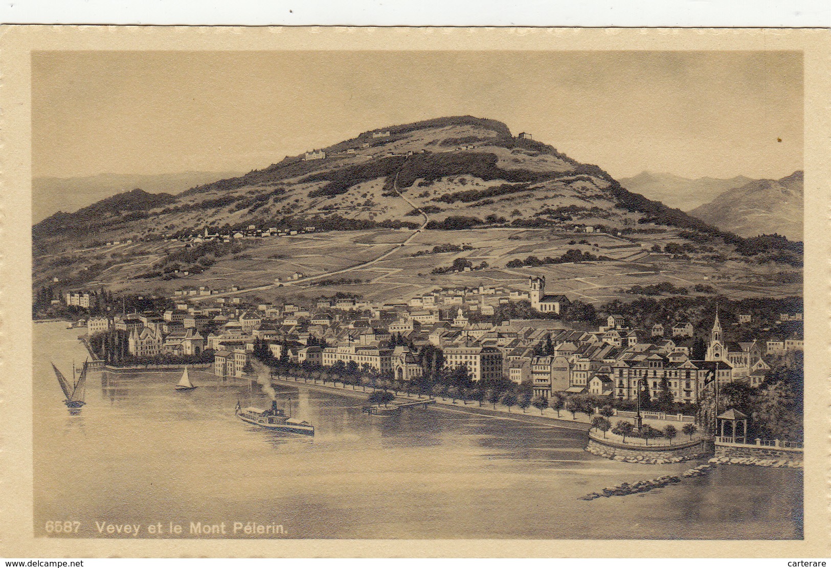 SUISSE ROMANDE,HELVETIA,SWISS,SCHWEIZ,SVIZZERA,SWITZERLAND,VAUD,VEVEY EN 1920,vue Ancienne - Vevey