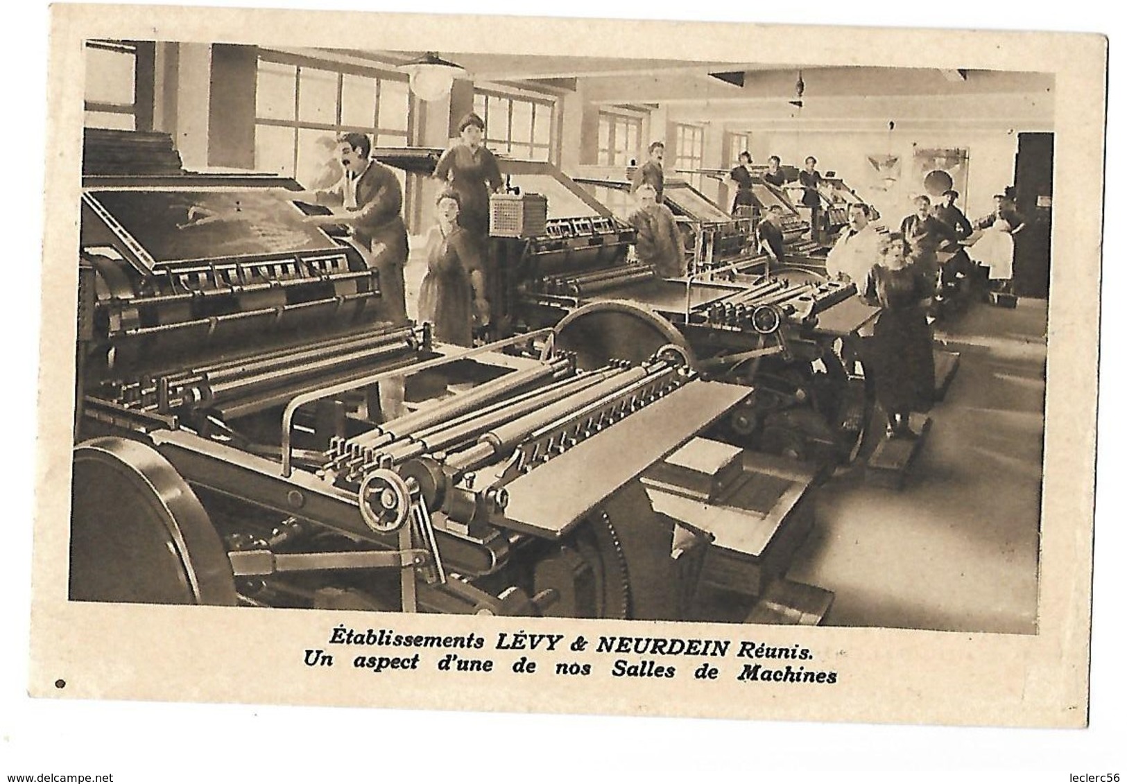 75 LEVY NEURDEIN SALLE DES MACHINES EDITEUR DE CARTES POSTALES IMPRIMEUR 1926 CPA 2 SCANS - Advertising