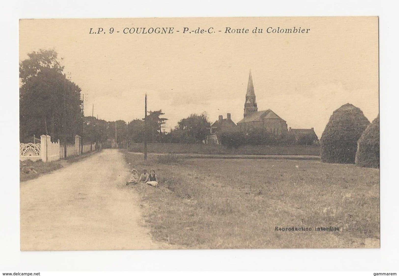 62 COULOGNE - Route Du Colombier - Animé - Cpa Pas De Calais - Autres & Non Classés