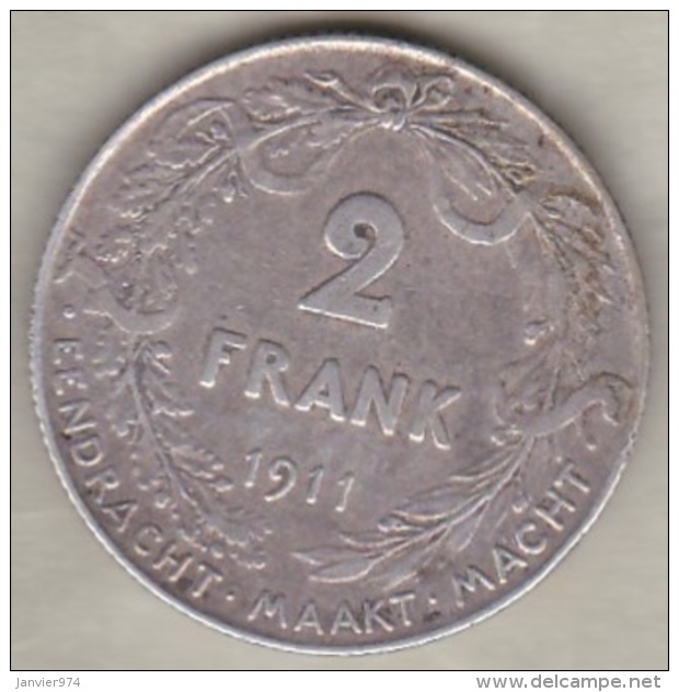 BELGIQUE. 2 Frank 1911. ALBERT I. Légende Flamand. ARGENT - 2 Francs