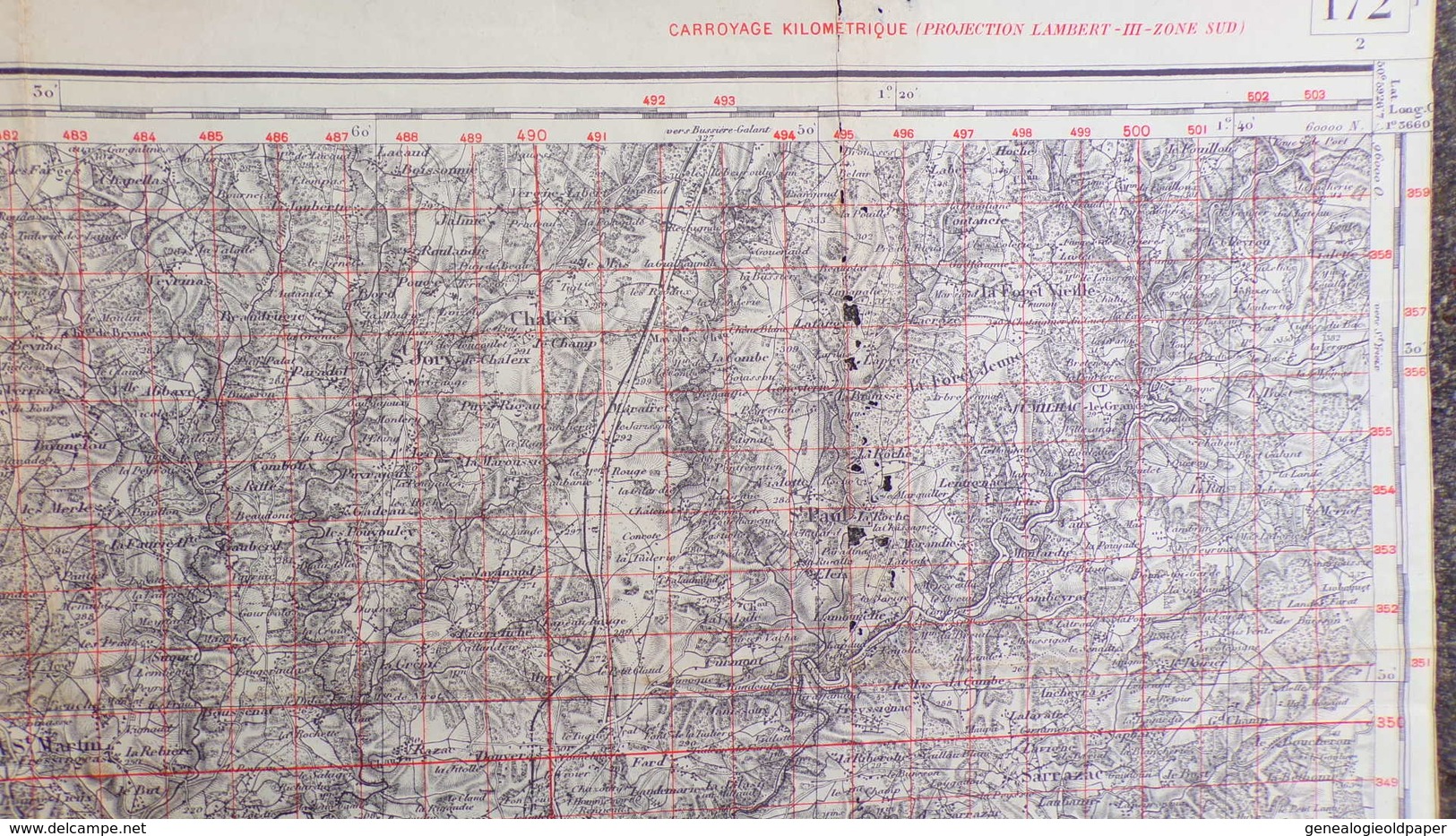 24- RARE CARTE 1909- VILLARS-THIVIERS-SAINT SULPICE EXCIDEUIL-SARRAZAC-JUMILHAC-CHALEIX-SAINT PARDOUX-QUINSAC-VAUNAC- - Mapas Topográficas