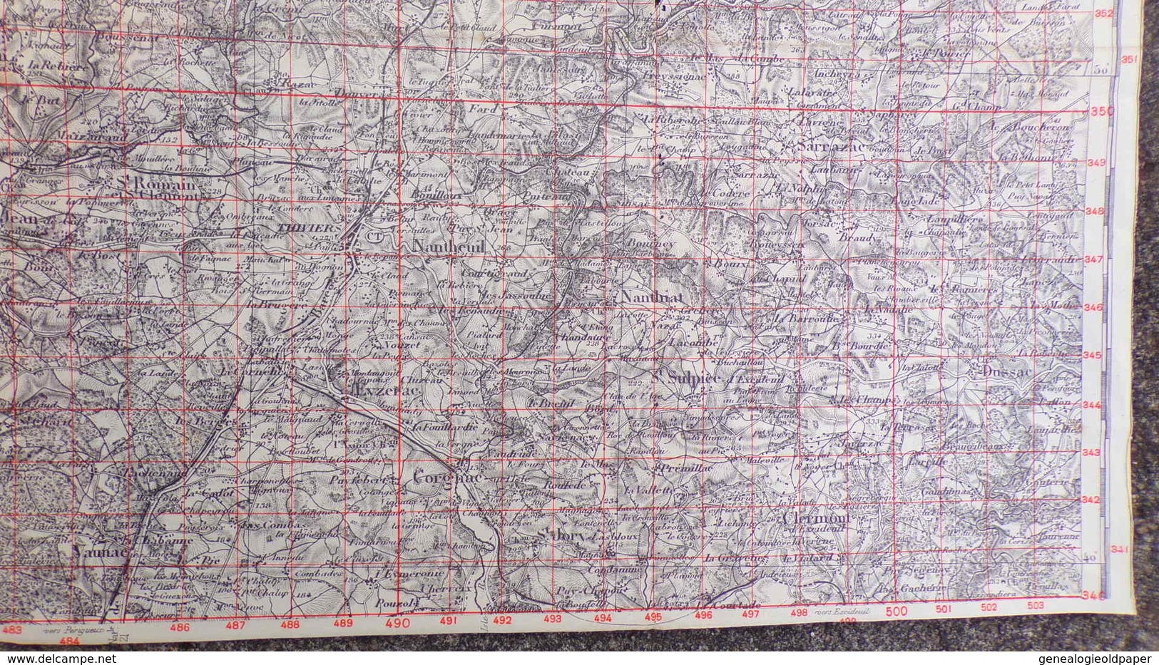 24- RARE CARTE 1909- VILLARS-THIVIERS-SAINT SULPICE EXCIDEUIL-SARRAZAC-JUMILHAC-CHALEIX-SAINT PARDOUX-QUINSAC-VAUNAC- - Topographische Karten