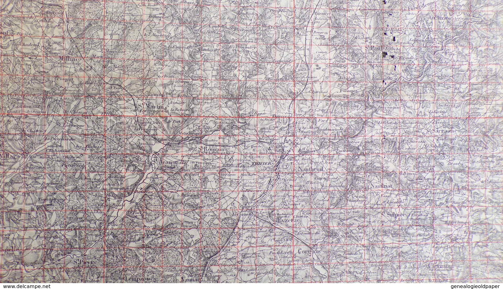 24- RARE CARTE 1909- VILLARS-THIVIERS-SAINT SULPICE EXCIDEUIL-SARRAZAC-JUMILHAC-CHALEIX-SAINT PARDOUX-QUINSAC-VAUNAC- - Topographische Karten