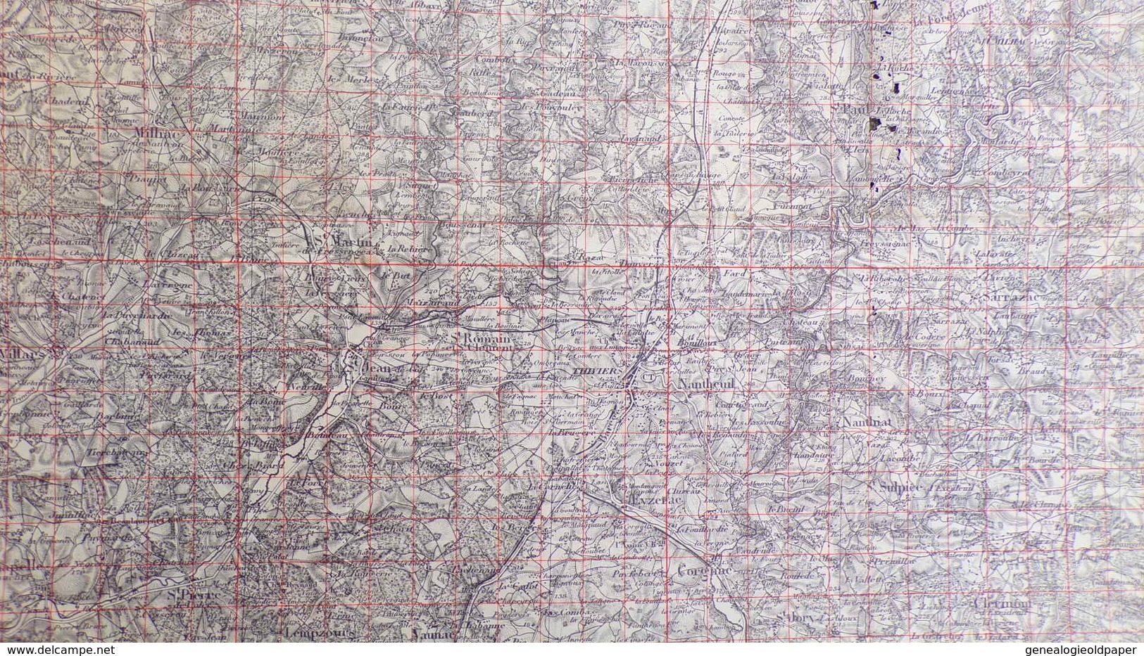 24- RARE CARTE 1909- VILLARS-THIVIERS-SAINT SULPICE EXCIDEUIL-SARRAZAC-JUMILHAC-CHALEIX-SAINT PARDOUX-QUINSAC-VAUNAC- - Cartes Topographiques