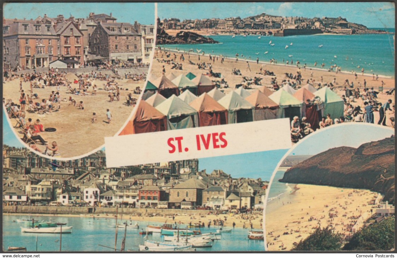 Multiview, St Ives, Cornwall, 1967 - Plastichrome Postcard - St.Ives