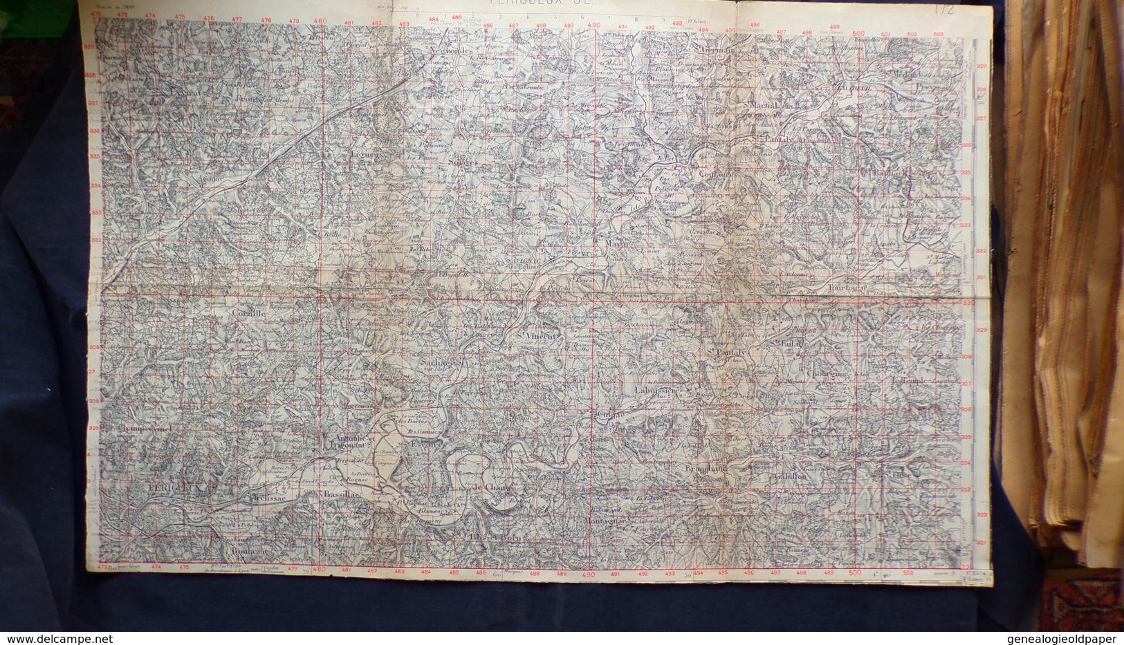 24- RARE CARTE 1909- PERIGUEUX-TRELISSAC-BASSILLAC-CUBJAC-BROUCHAUD-SAVIGNAC-EXCIDEUIL-NEGRONDES-AGONAC-CORNILLE-SARLIAC - Topographical Maps