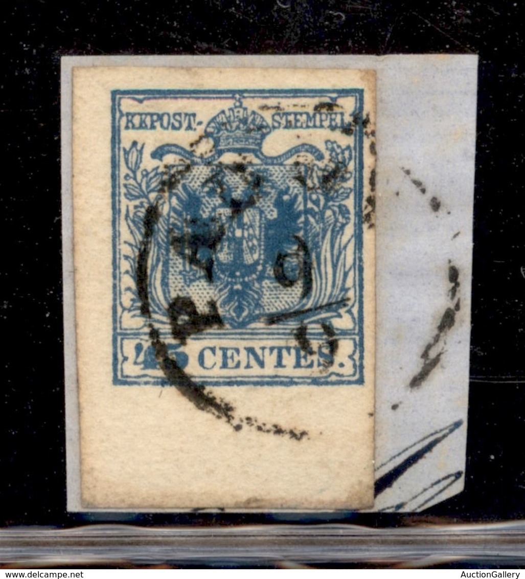0001 ANTICHI STATI - LOMBARDO VENETO - 1850 - 45 Cent (22) Bordo Foglio Su Frammento Da Padova - Sonstige & Ohne Zuordnung
