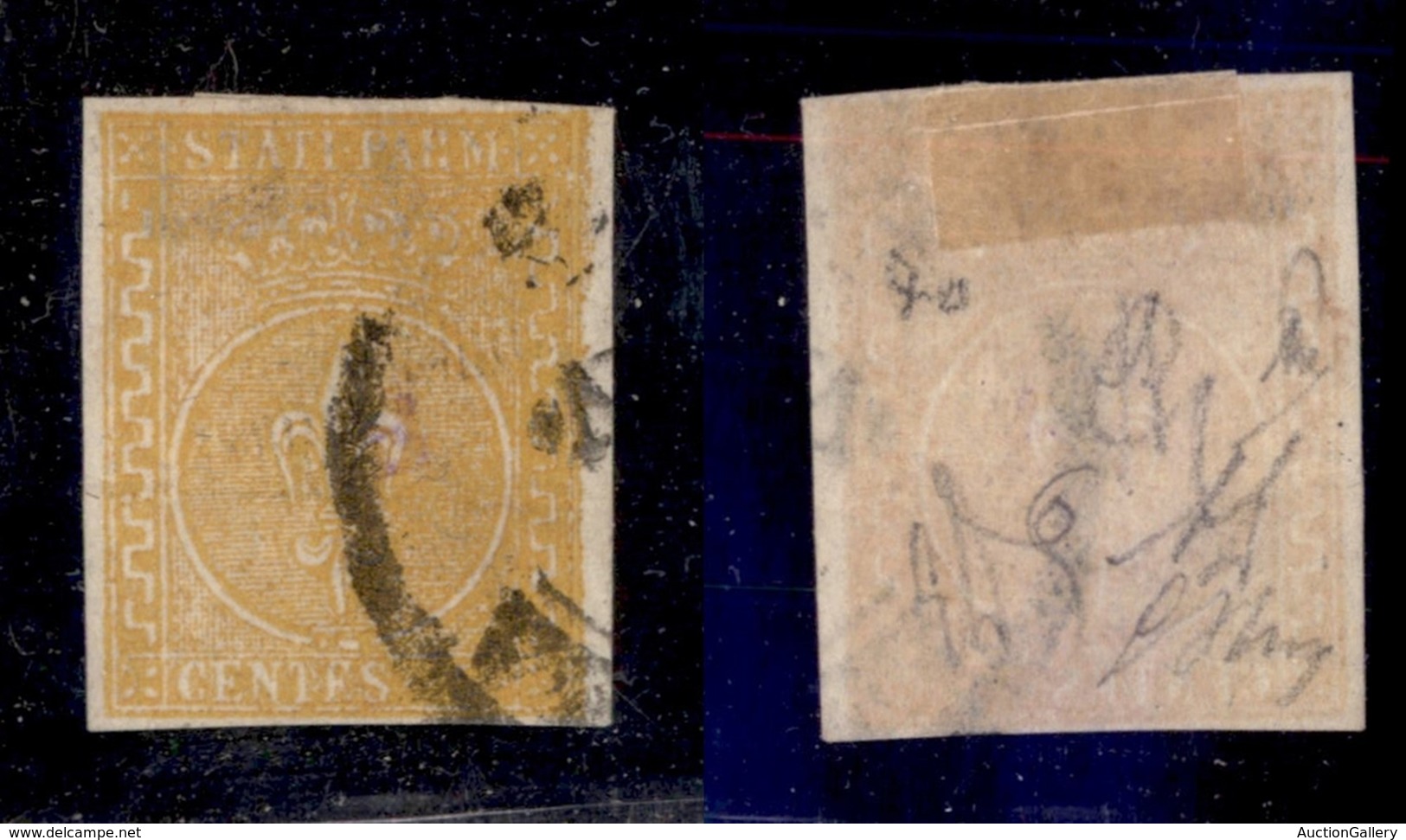 0035 ANTICHI STATI - PARMA - 1853 - 5 Cent (6) - Ottimi Margini - Diena + Oliva (1.400) - Autres & Non Classés