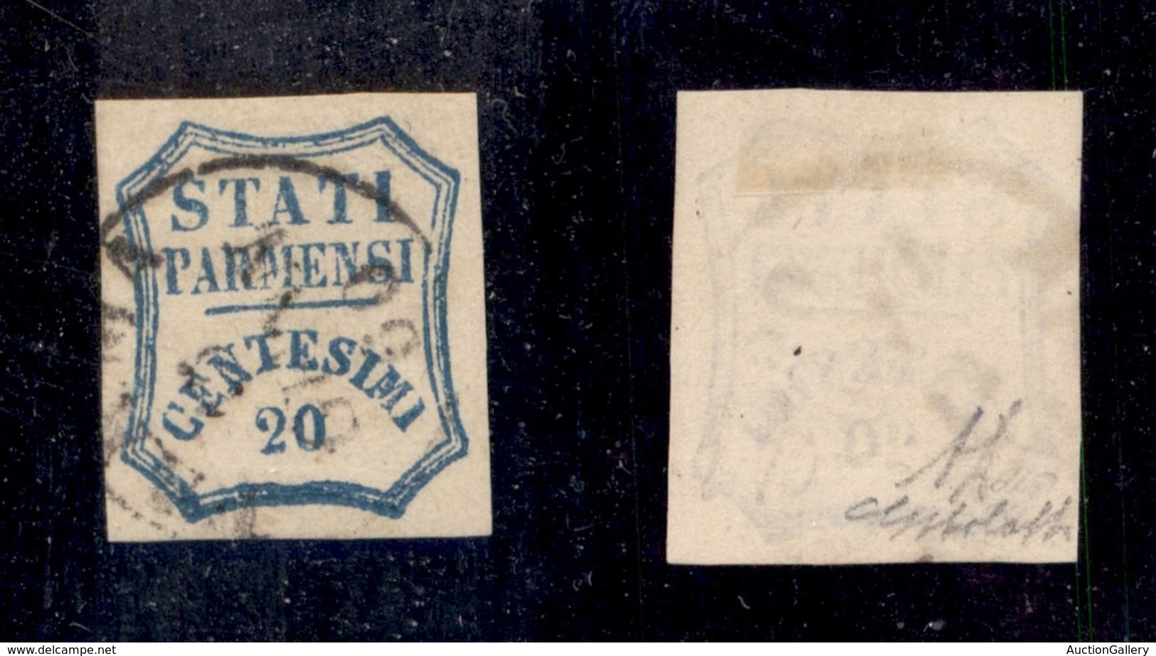 0043 ANTICHI STATI - PARMA - 1859 - 20 Cent (15) - G.Bolaffi + Diena (600) - Other & Unclassified