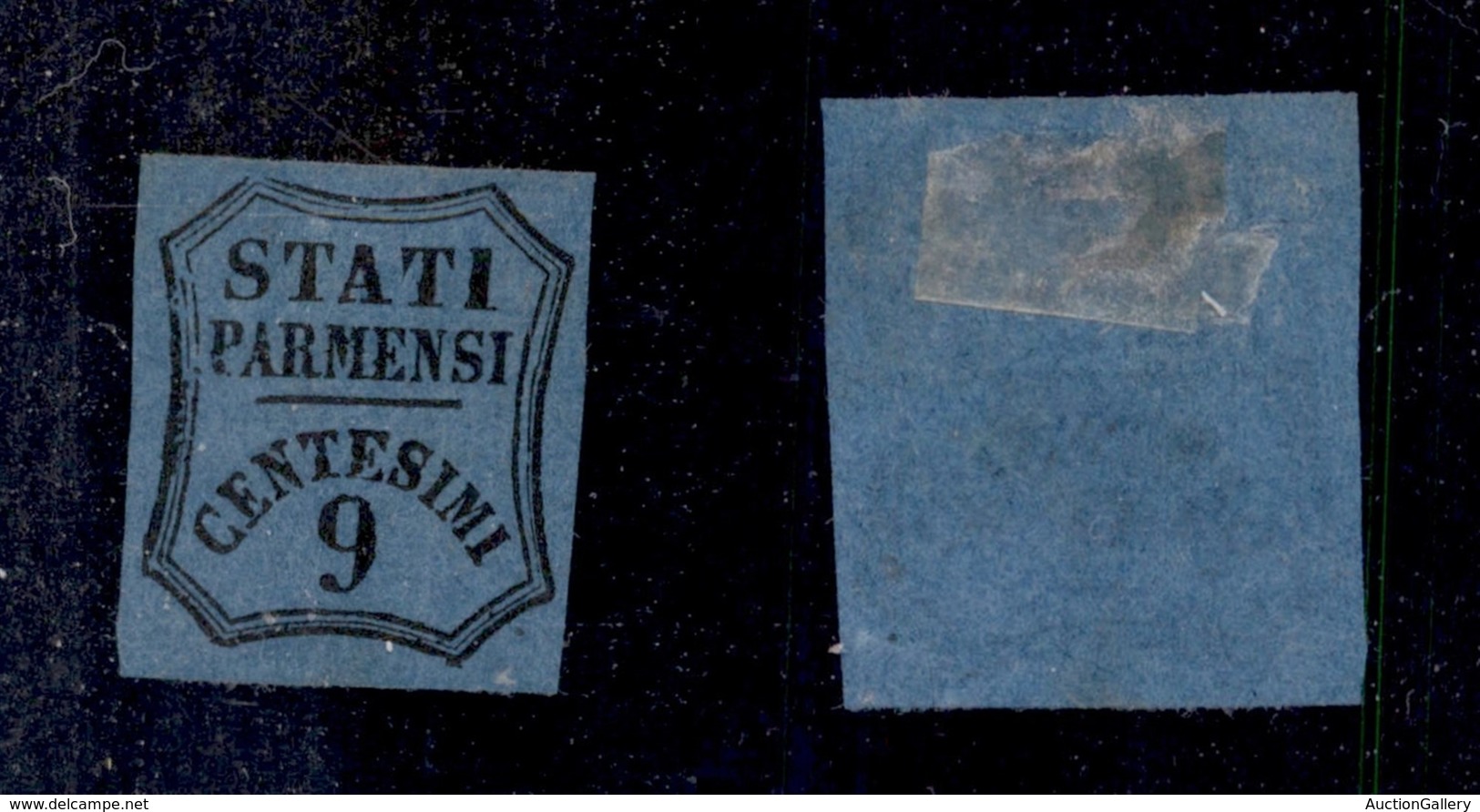0046 ANTICHI STATI - PARMA - 1853 - 9 Cent (2-Segnatasse) - Senza Gomma - Cert. AG (450) - Other & Unclassified