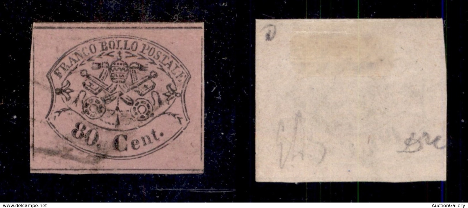 0056 ANTICHI STATI - PONTIFICIO - 1867 - 80 Cent (20) - Filetti Completi - Diena (850) - Other & Unclassified