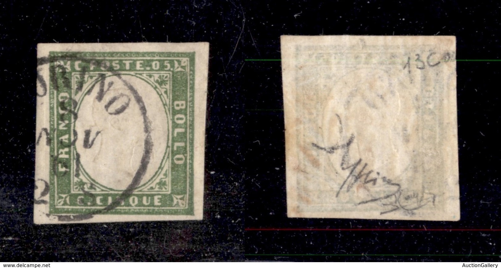 0071 ANTICHI STATI - SARDEGNA - 1861 - 5 Cent (13C) - Ottimi Margini - Raybaudi (750) - Other & Unclassified