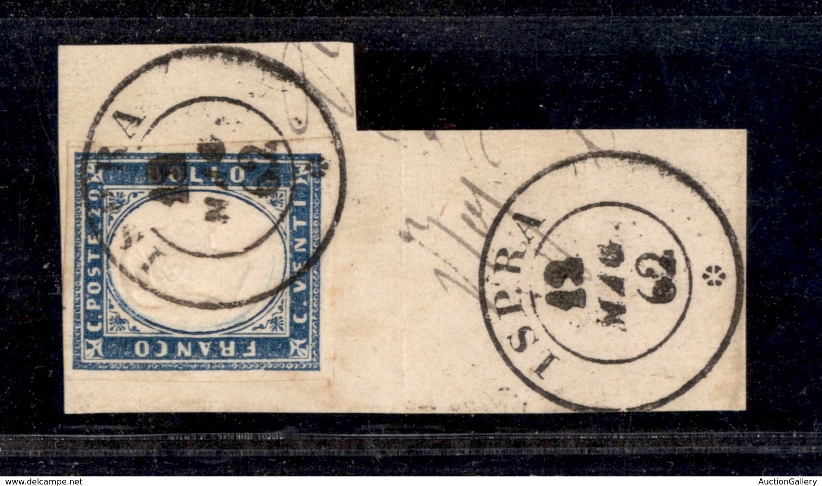 0085 ANTICHI STATI - SARDEGNA - Ispra 12.5.62 (Pti.12) - 20 Cent (15Dd) Con Ottimi Margini Su Frammento - Autres & Non Classés