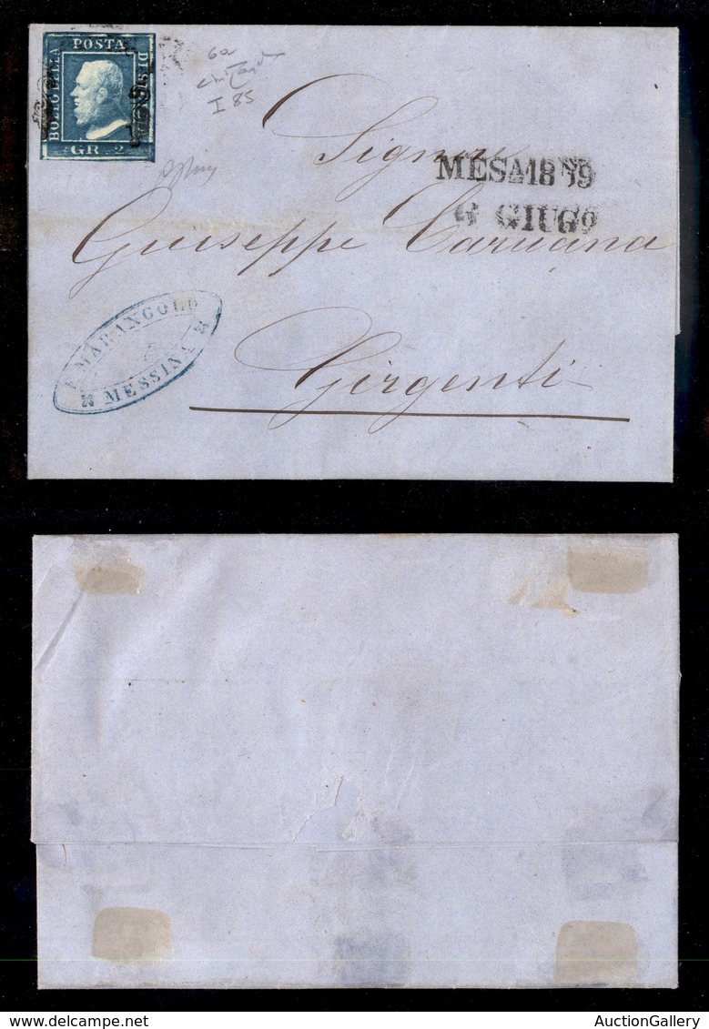 0098 ANTICHI STATI - SICILIA - 2 Grana (6a) - Lettera Da Messina Del 6.6.59 - Ottimi Margini - Molto Bella - Oliva + Ray - Other & Unclassified