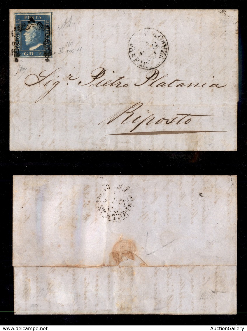 0099 ANTICHI STATI - SICILIA - 2 Grana (7b) - Lettera Da Palermo Del 7.5.59 - Grandi Margini - Diena (1.800) - Autres & Non Classés