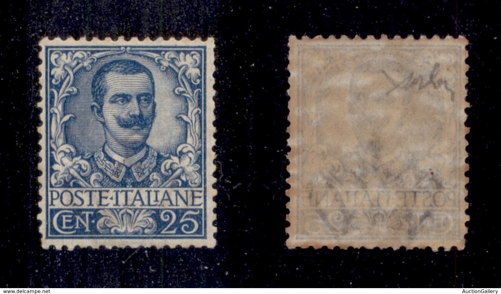 0154 REGNO - 1901 - 25 Cent Floreale (73) - Gomma Integra - Ottimamente Centrato - Cert. Orlandini (4.250) - Other & Unclassified