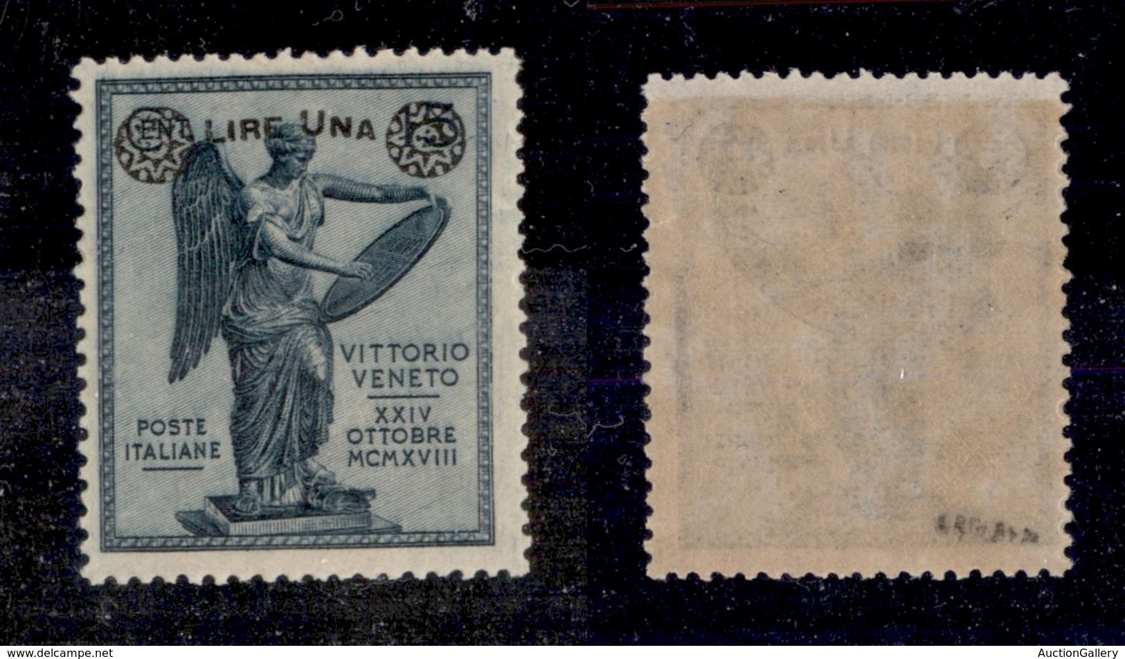 0182 REGNO - 1924 - 1 Lira Vittoria (160d) Con Filigrana Croce - Gomma Integra (600) - Autres & Non Classés