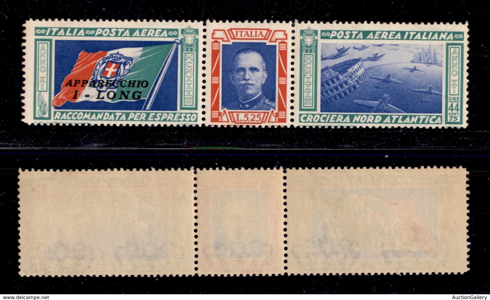 0223 REGNO - 1933 - Trittico LONG (51I-Aerea) - Gomma Integra - Other & Unclassified