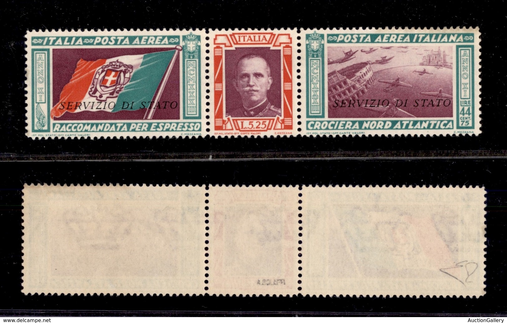 0228 REGNO - 1933 - Servizio Di Stato - Trittico (1-Servizio Aereo) - Gomma Integra - Ottimamente Centrato - Molto Bello - Other & Unclassified