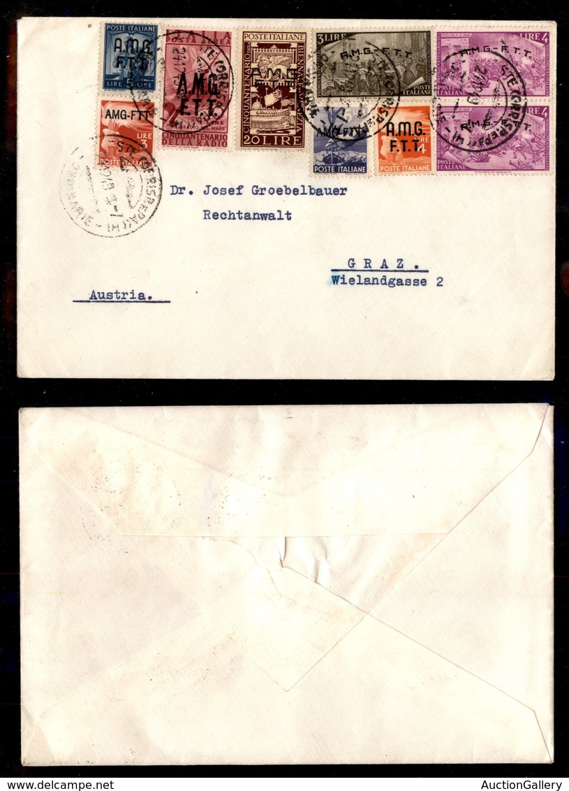 0319 TRIESTE - ZONA A  - Busta Per Graz Del 24.12.49 Con Affrancatura Composita Multipla (59 Lire) - Other & Unclassified