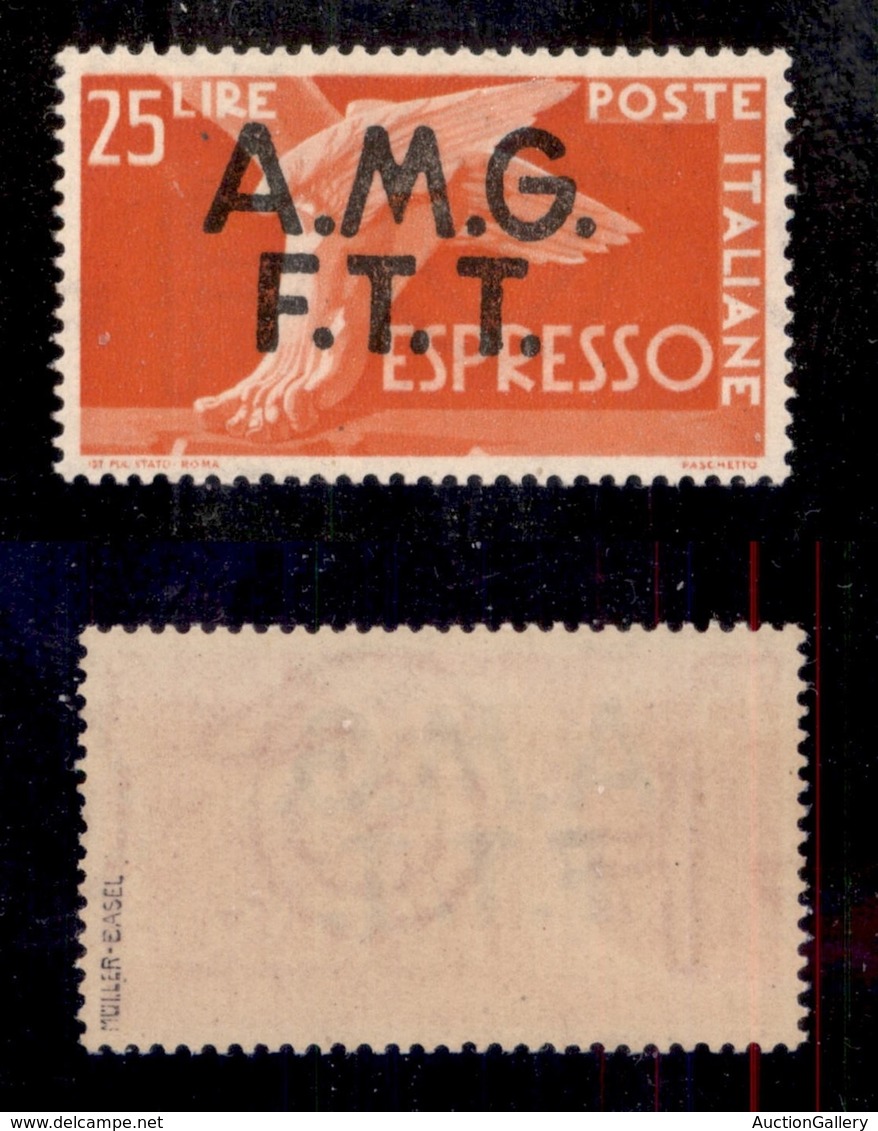 0326 TRIESTE - ZONA A  - 1947 - 25 Lire (2-Espressi) - Filigrana Lettere Centrali (16/10) - Gomma Integra - Other & Unclassified