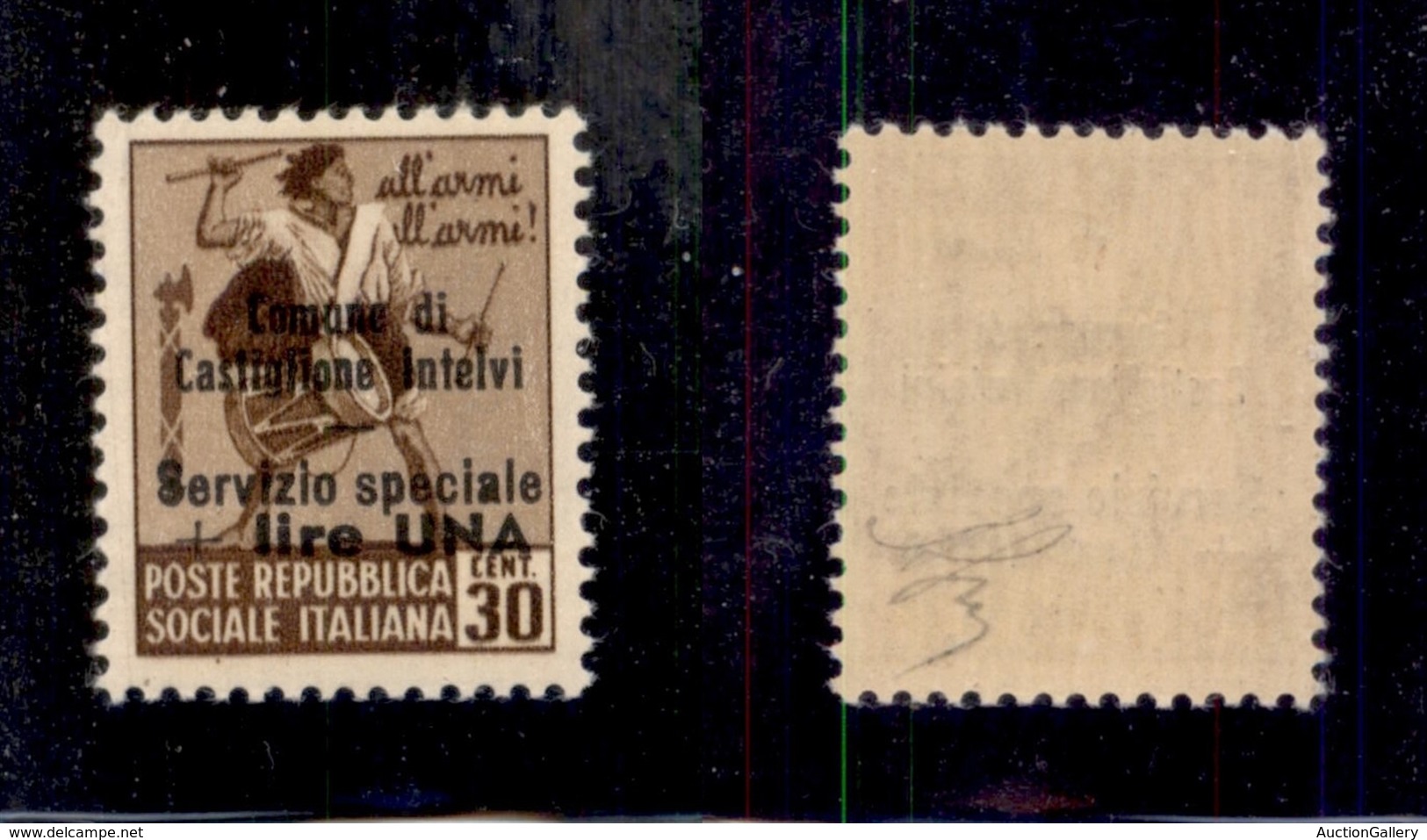 0343 EMISSIONI LOCALI - CASTIGLIONE D'INTELVI - 1945 - 30 Cent + 1 Lira (8) - Gomma Integra (375) - Andere & Zonder Classificatie