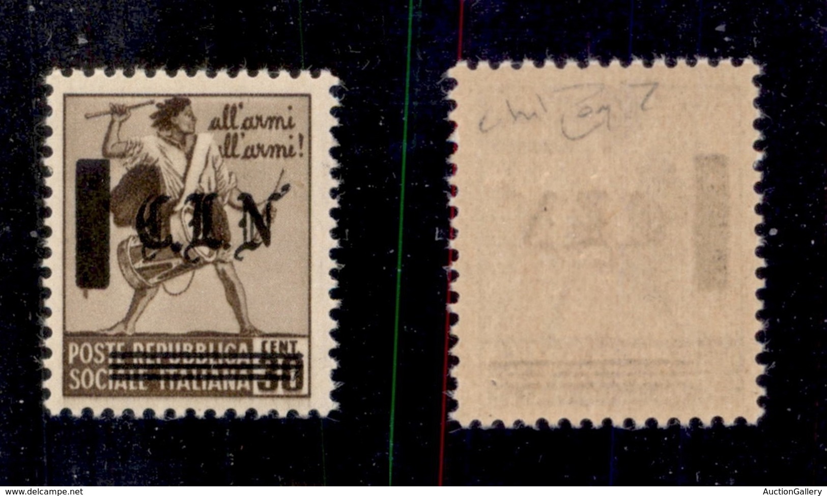 0393 EMISSIONI CLN - TORINO - 1945 - 30 Cent (Errani 8a Varietà E) Con Doppia Soprastampa E Punto In Alto Dopo N (pos.7) - Autres & Non Classés