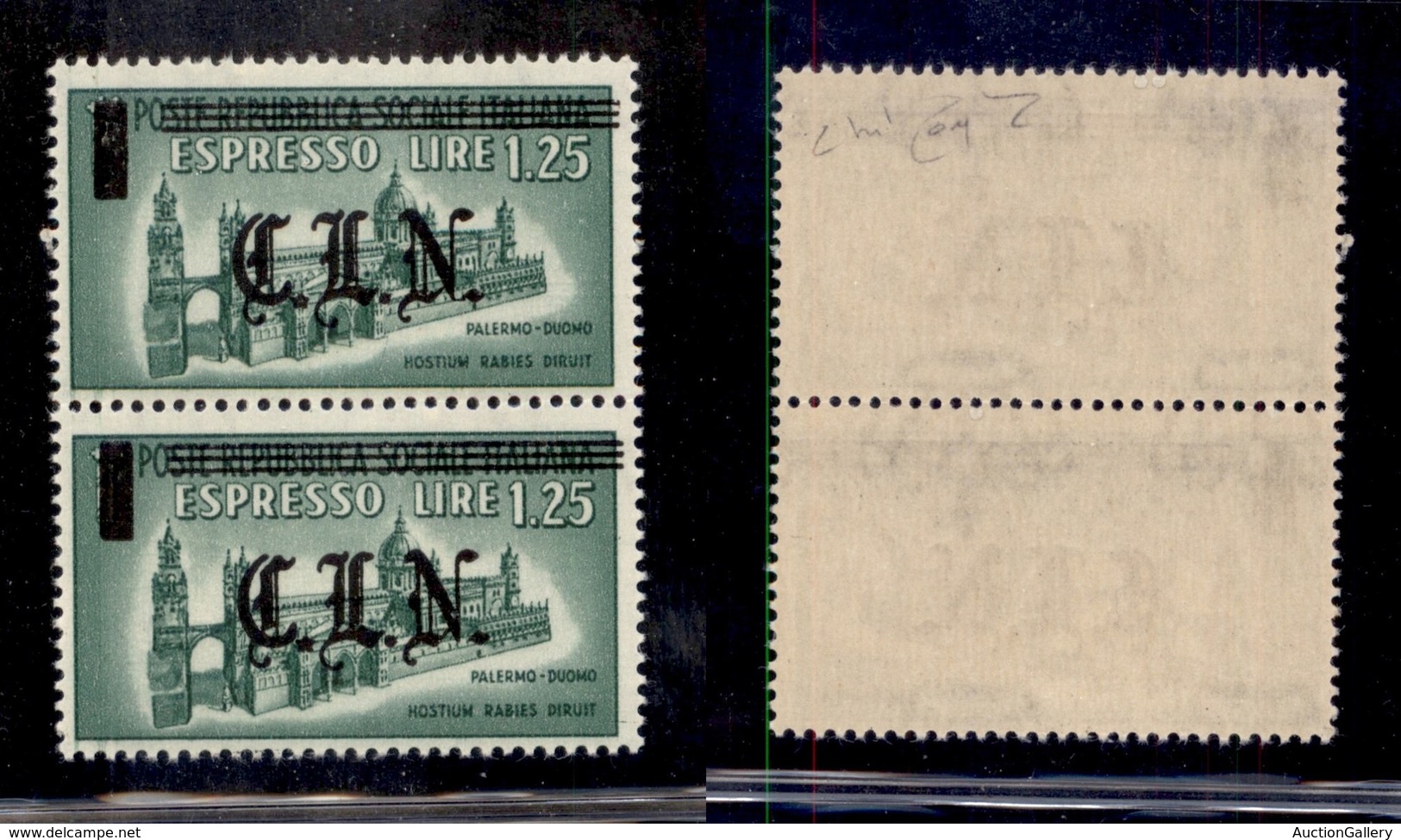 0400 EMISSIONI CLN - TORINO - 1945 - 1,25 Lire Espresso (Errani 17g+17) - N Unita Al Punto + Normale In Coppia (pos.8/13 - Other & Unclassified