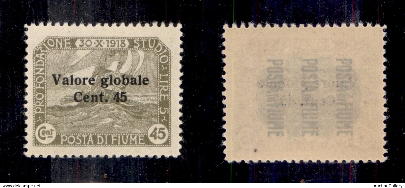 0460 OCCUPAZIONI - FIUME - 1920 - 45 Cent Valore Globale (112) - Gomma Integra (1.375) - Autres & Non Classés