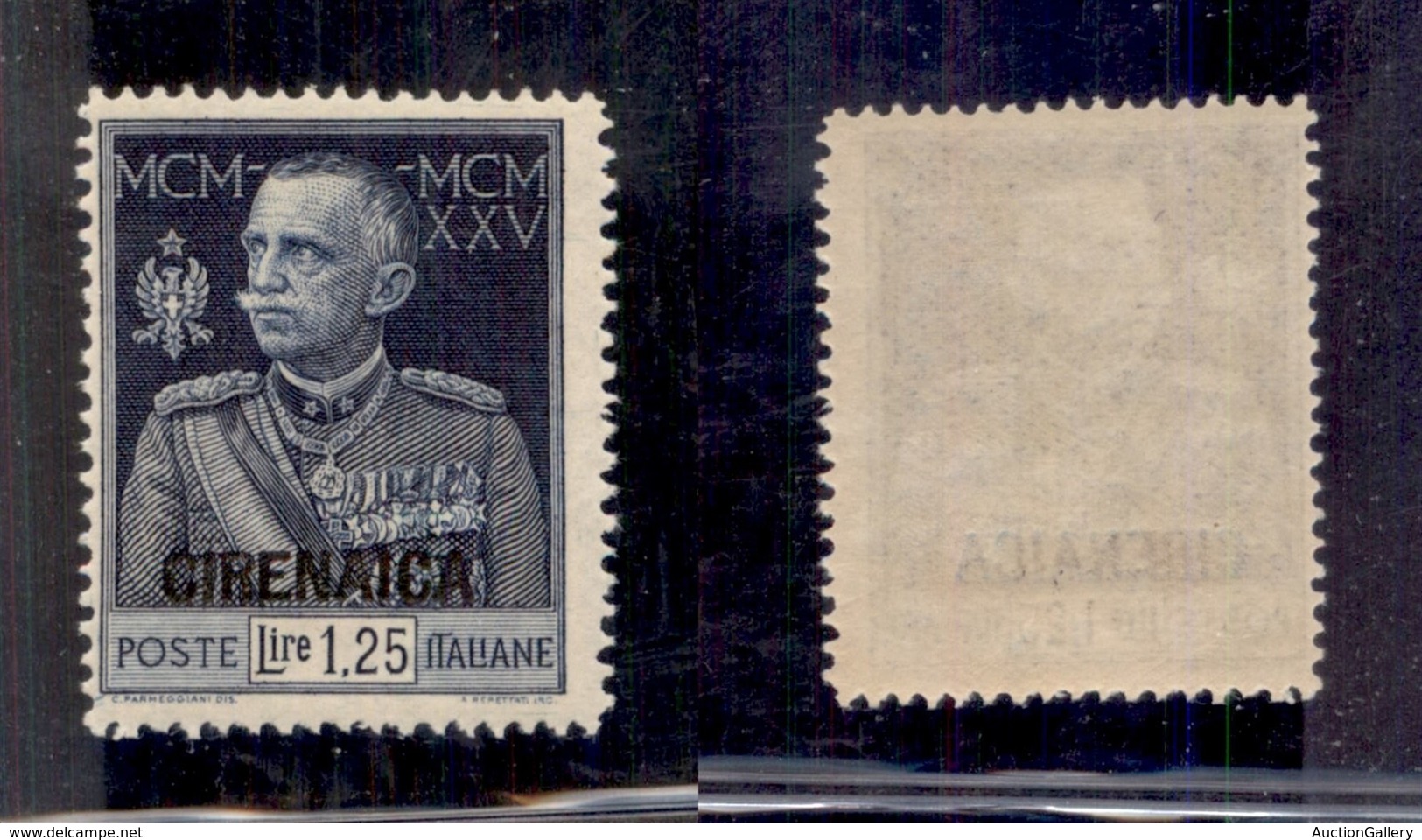 0518 COLONIE ITALIANE - CIRENAICA - 1926 - 1,25 Lire Giubileo (26) - Gomma Integra - Cert. AG (1.750) - Sonstige & Ohne Zuordnung