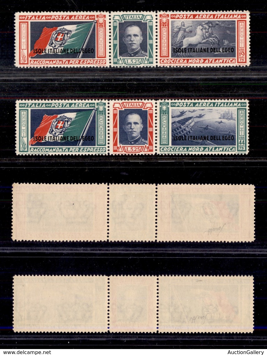 0523 COLONIE ITALIANE - EGEO - 1933 - Trittici Balbo (28/29-Aerea) - Serie Completa - Gomma Integra (500) - Other & Unclassified