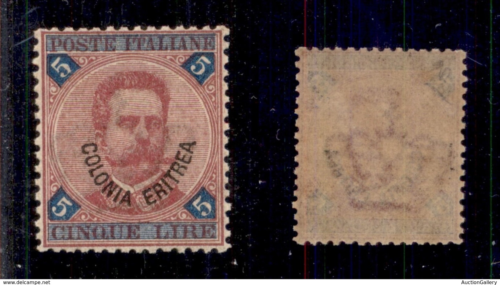 0543 COLONIE ITALIANE - ERITREA - 1893 - 5 Lire (11) - Gomma Integra - Molto Ben Centrato - Molto Bello - Diena (2.500+) - Other & Unclassified