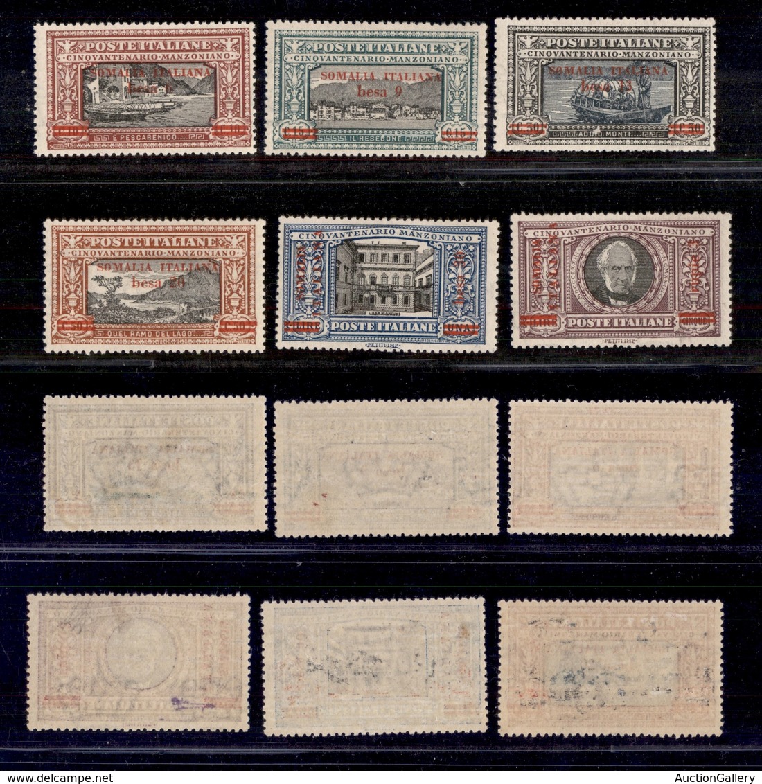 0597 COLONIE ITALIANE - SOMALIA - 1924 - Manzoni (55/60) - Serie Completa - Gomma Integra - 5 Lire Ottimamente Centrato  - Autres & Non Classés