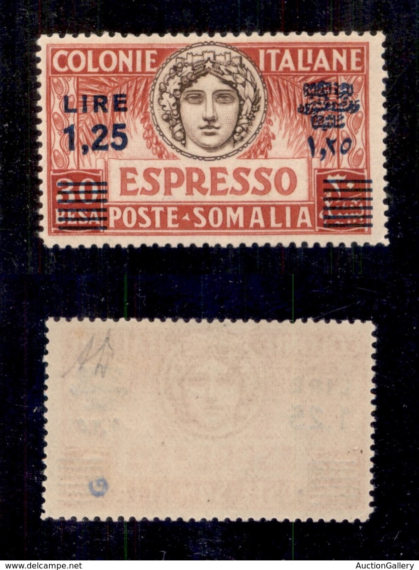 0613 COLONIE ITALIANE - SOMALIA - 1940 - 1,25 Lire Su 30 Cent (8-Espressi) - Gomma Integra - Diena (1.375) - Autres & Non Classés